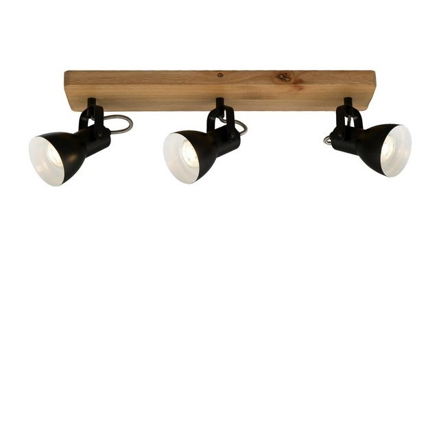 Spot Deckenleuchte, 48 cm, max, 35 W, Schwarz-Holz