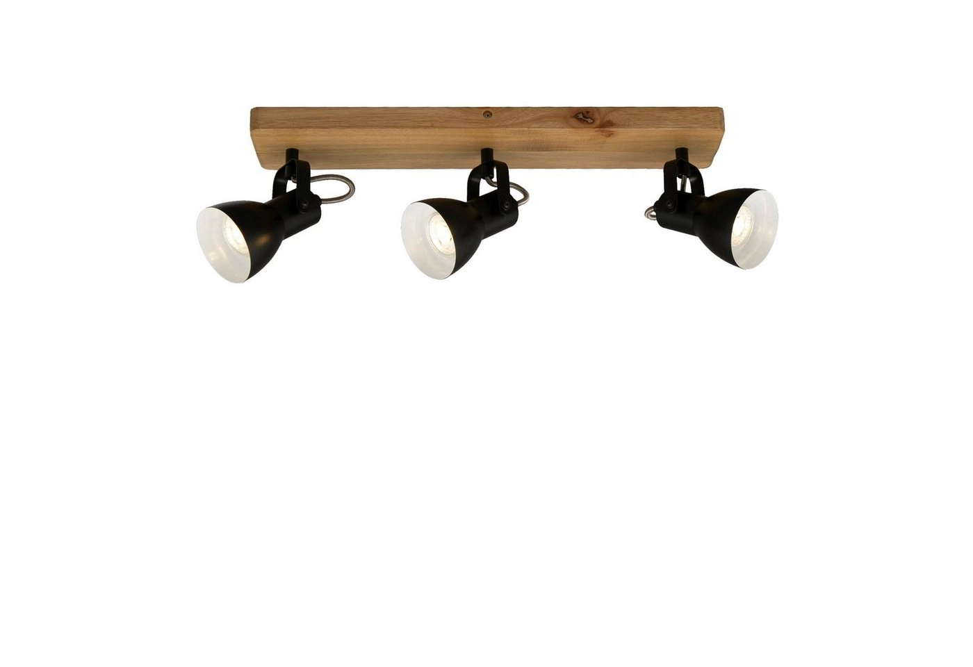 Spot Deckenleuchte, 48 cm, max, 35 W, Schwarz-Holz