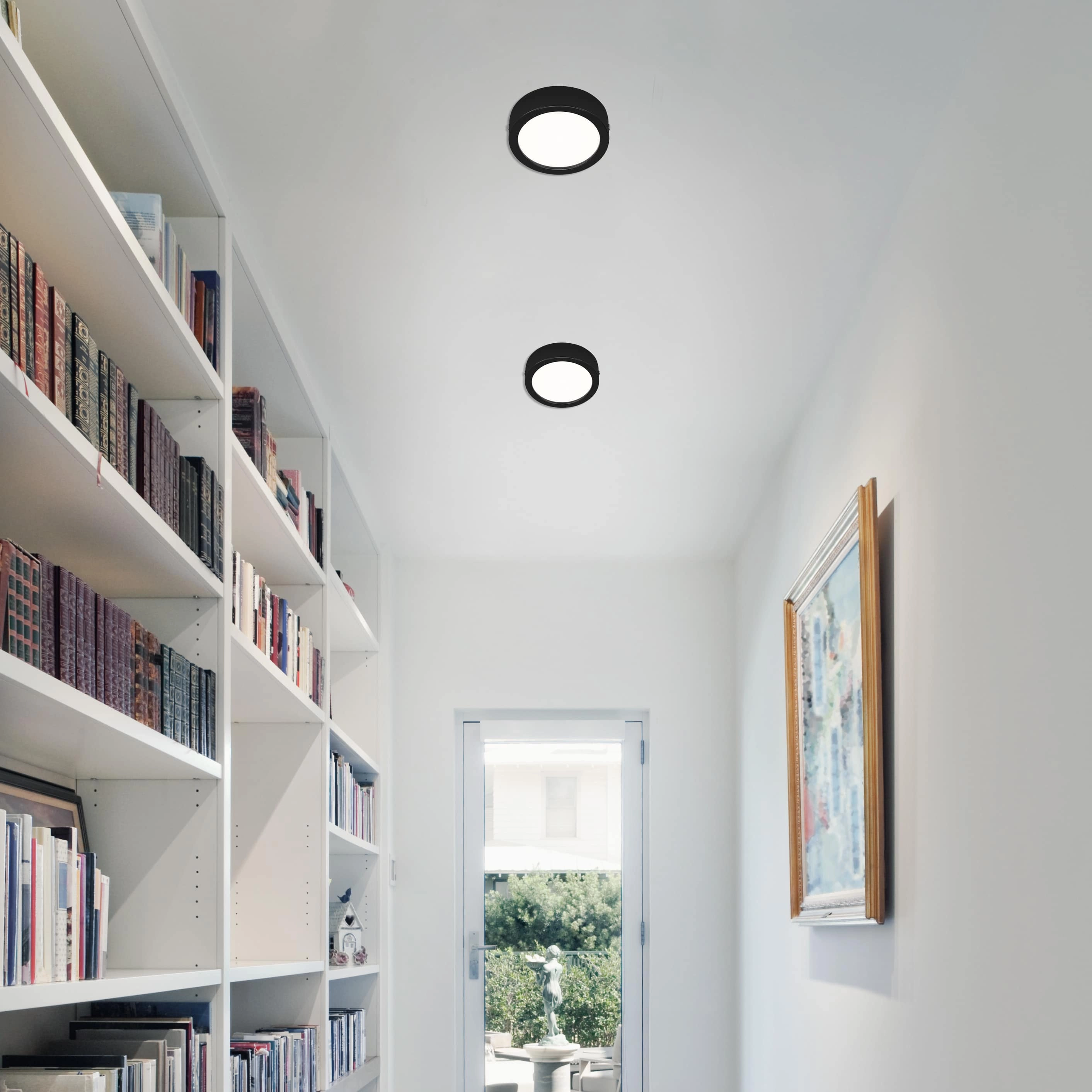 LED Deckenleuchte, Ø 12 cm, 7 W, Schwarz