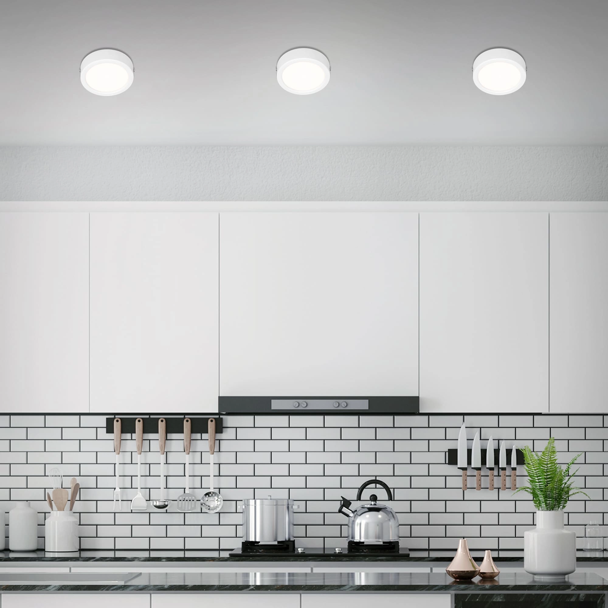 LED Deckenleuchte, Ø 12 cm, 7 W, Weiß