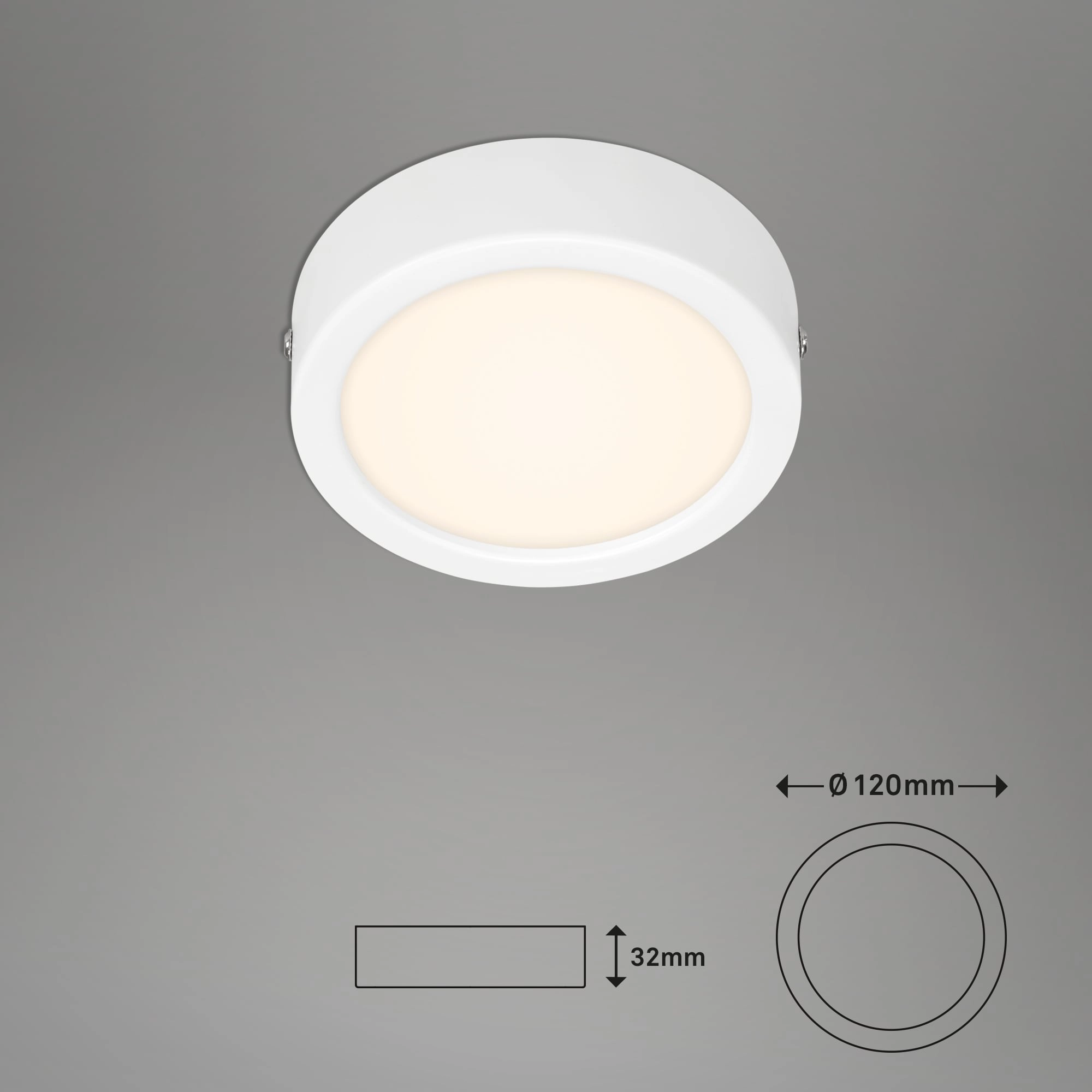 LED Deckenleuchte, Ø 12 cm, 7 W, Weiß
