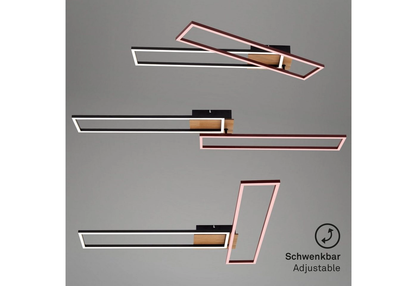 CCT LED Deckenleuchte, 110 cm, 4400 LM, 40 W, Schwarz