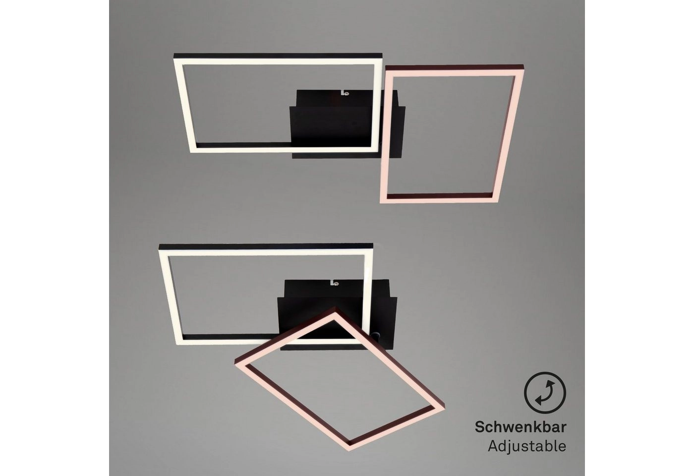 CCT LED Deckenleuchte, 50 cm, 3300 LM, 30 W, Schwarz