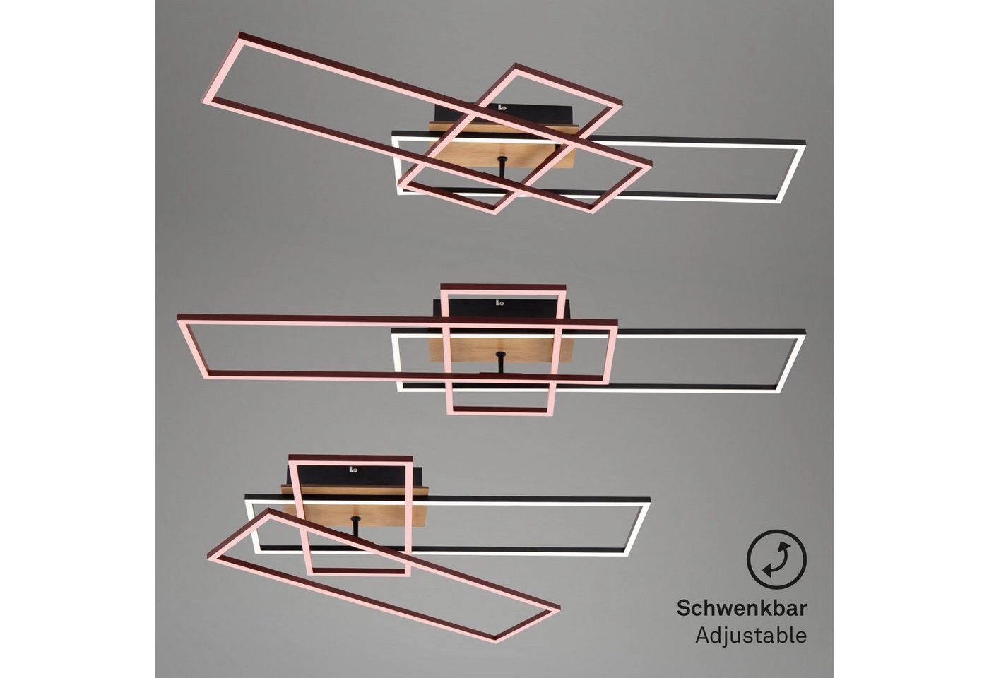 CCT LED Deckenleuchte, 104 cm, 5500 LM, 55 W, Schwarz