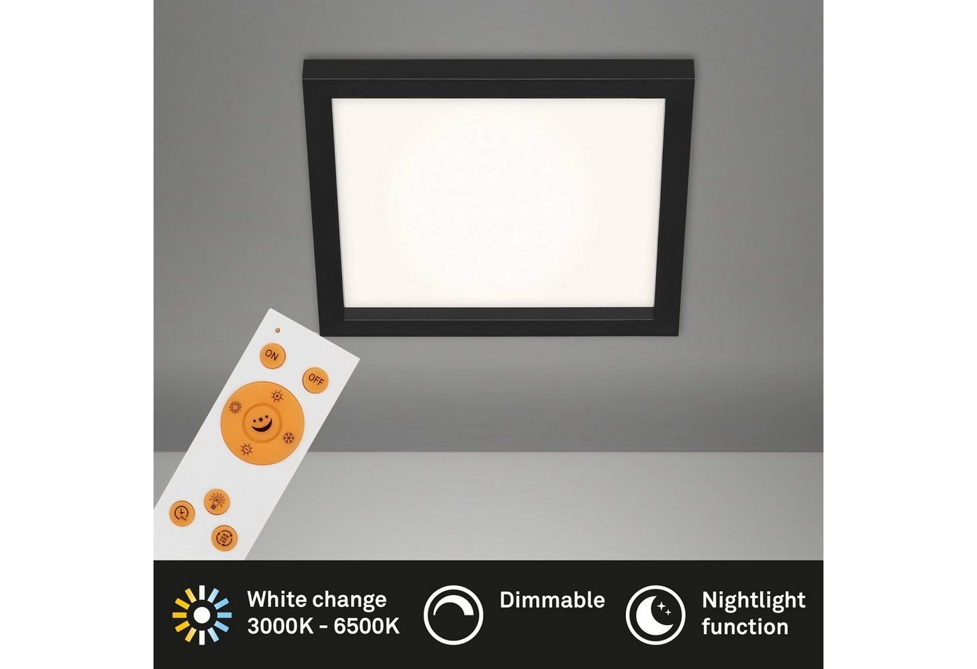 CCT LED Panel, 29,5 cm, 1800 LUMEN, 18 WATT, Schwarz