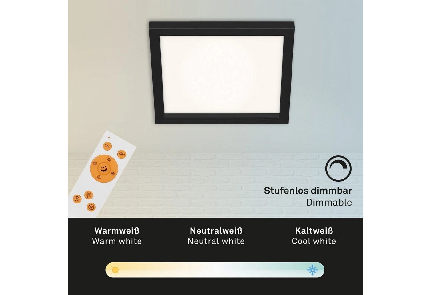 CCT LED Panel, 29,5 cm, 1800 LUMEN, 18 WATT, Schwarz