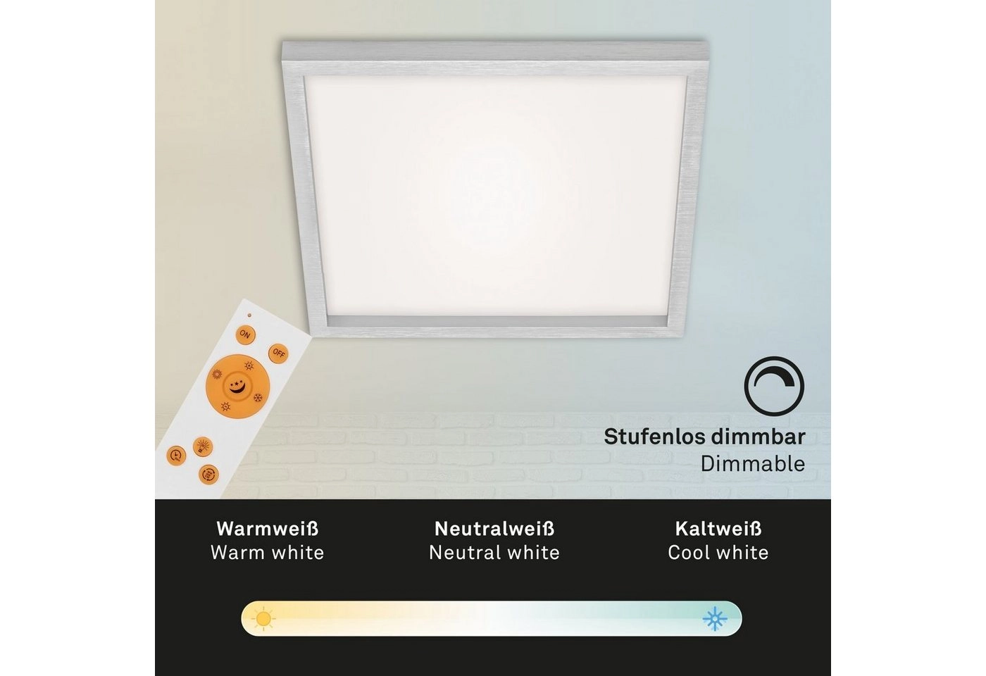 CCT LED Panel, 44,5 cm, 2400 LUMEN, 24 WATT, Chrom-Matt