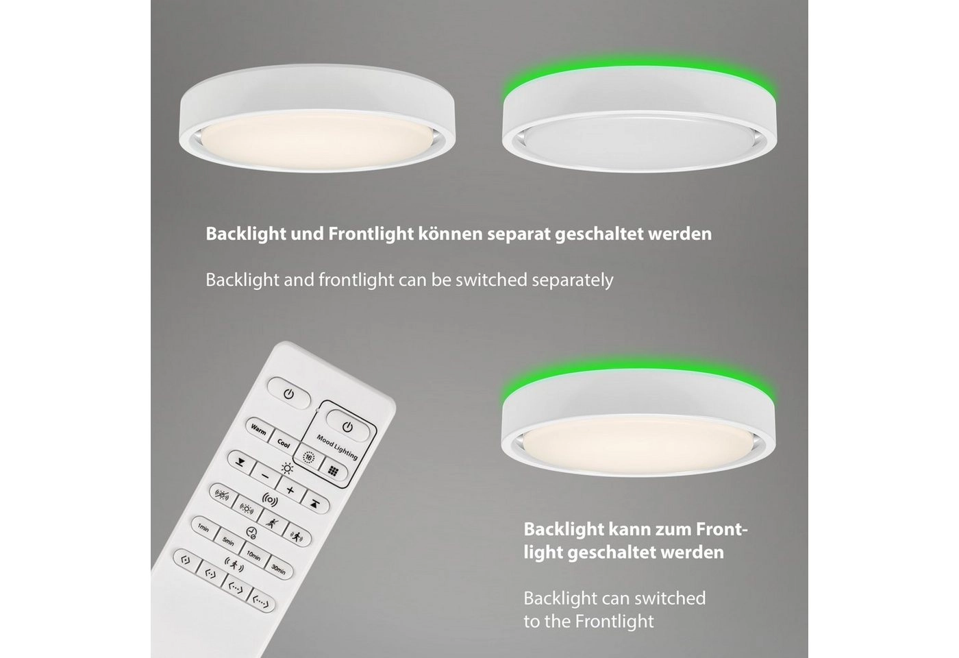 CCT LED Deckenleuchte, Ø 36 cm, 1600 LM, 24 W, Weiß
