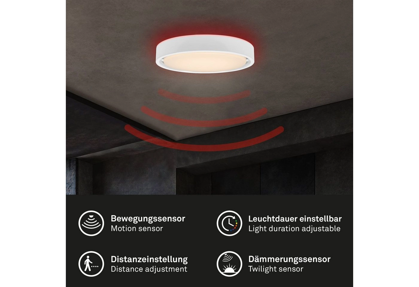 CCT LED Deckenleuchte, Ø 36 cm, 1600 LM, 24 W, Weiß