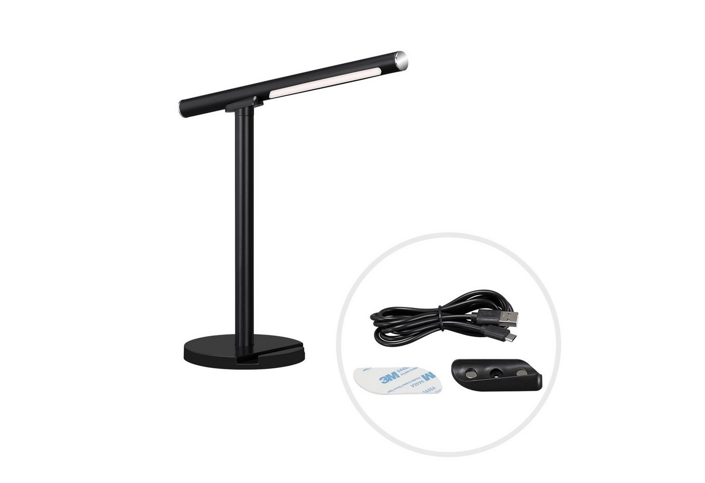 USB LED Wand- und Tischleuchte, 37 cm, 1,5 W, Schwarz