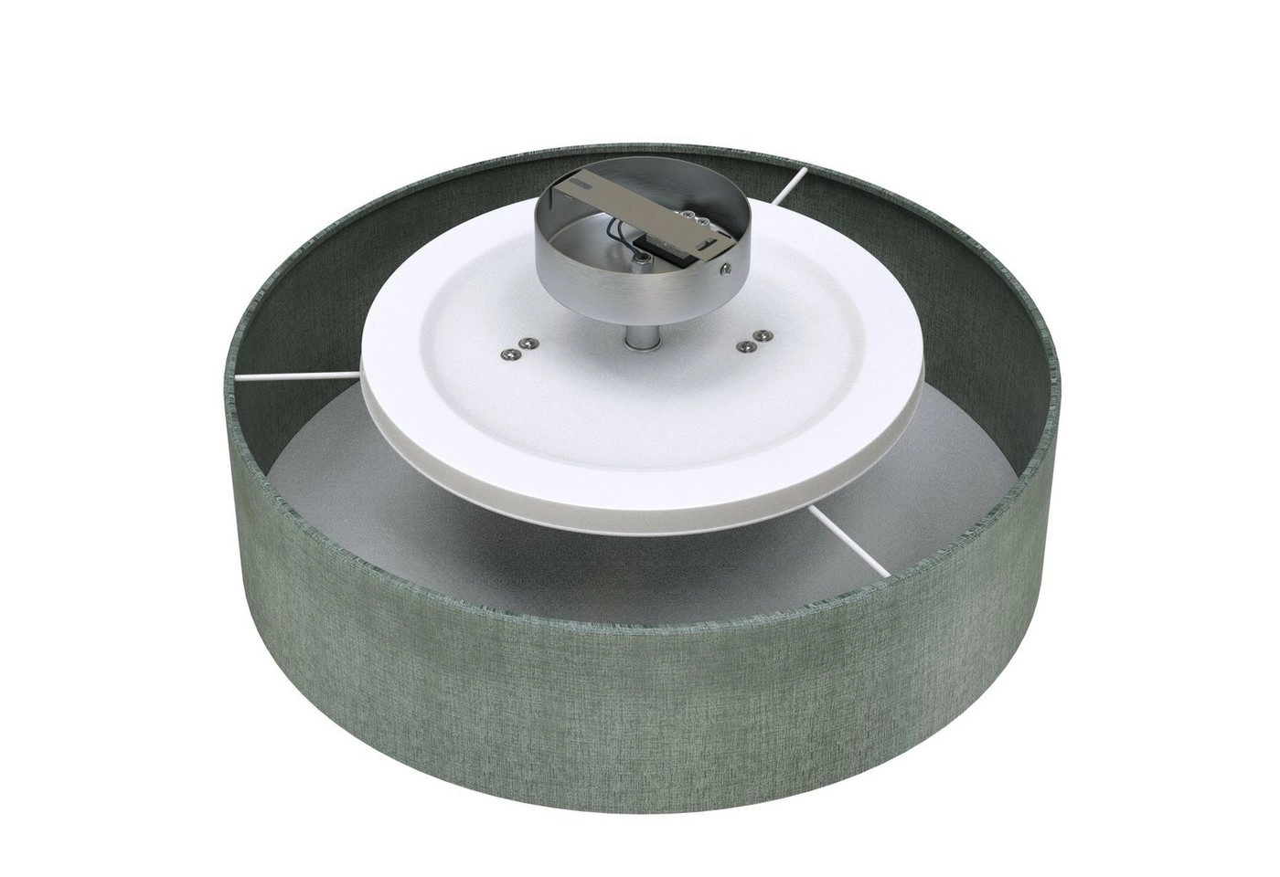 Stoff Deckenleuchte, Ø 38 cm, max. 40 W, Grau