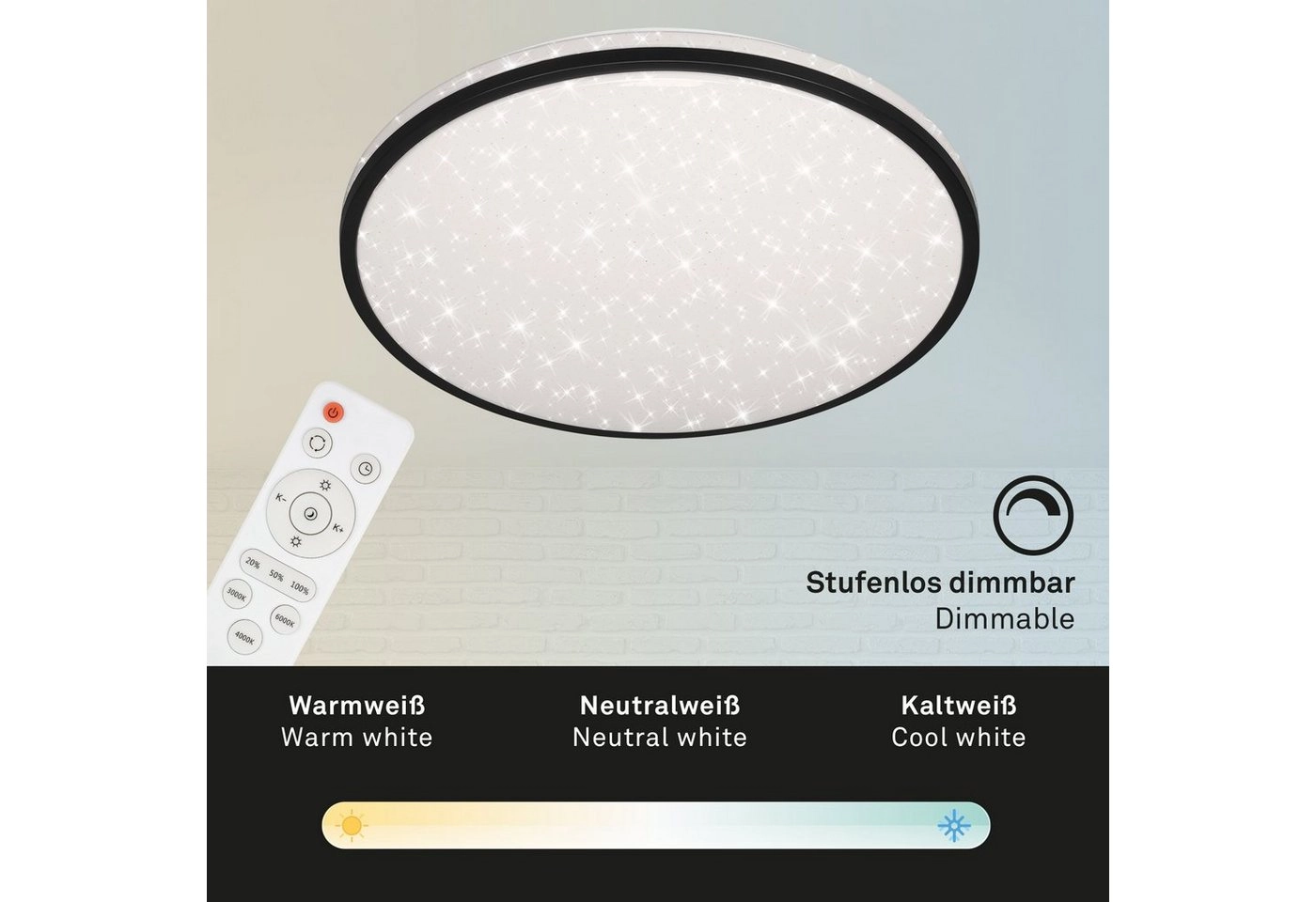 STERNENHIMMEL LED Deckenleuchte, Ø 49,2, 48 W, Schwarz