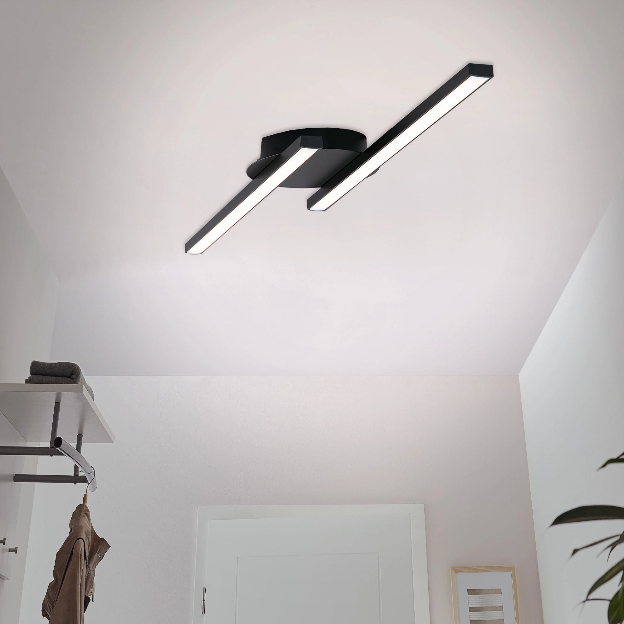 LED Wand- und Deckenleuchte, 55,5 cm, 12 W, Schwarz