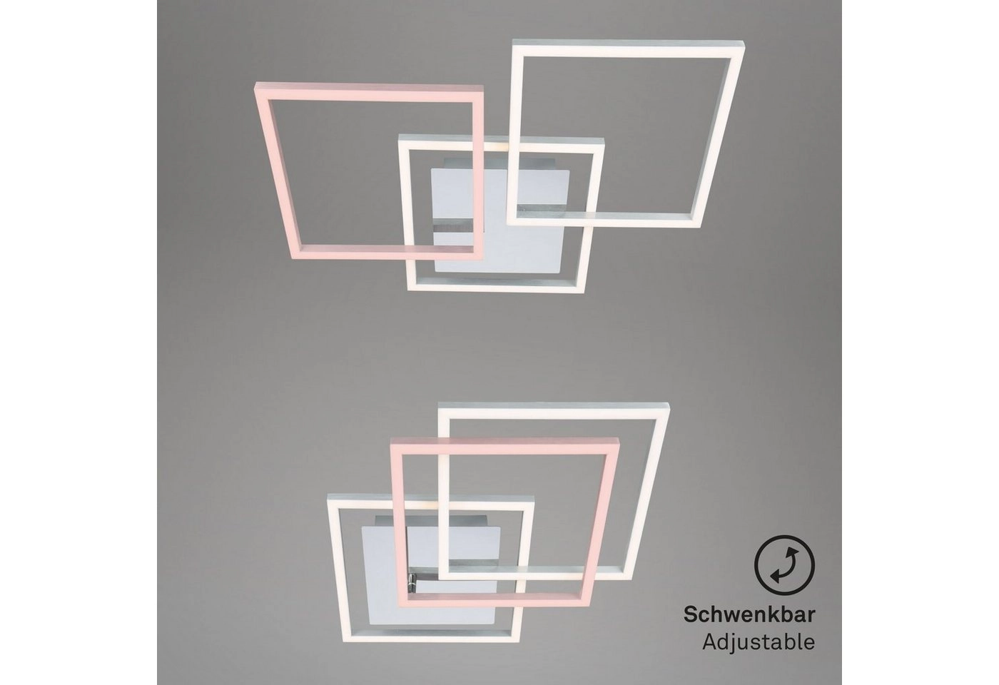 LED Deckenleuchte, 76,3 cm, 2600 LM, 36 W, Alu-Chrom