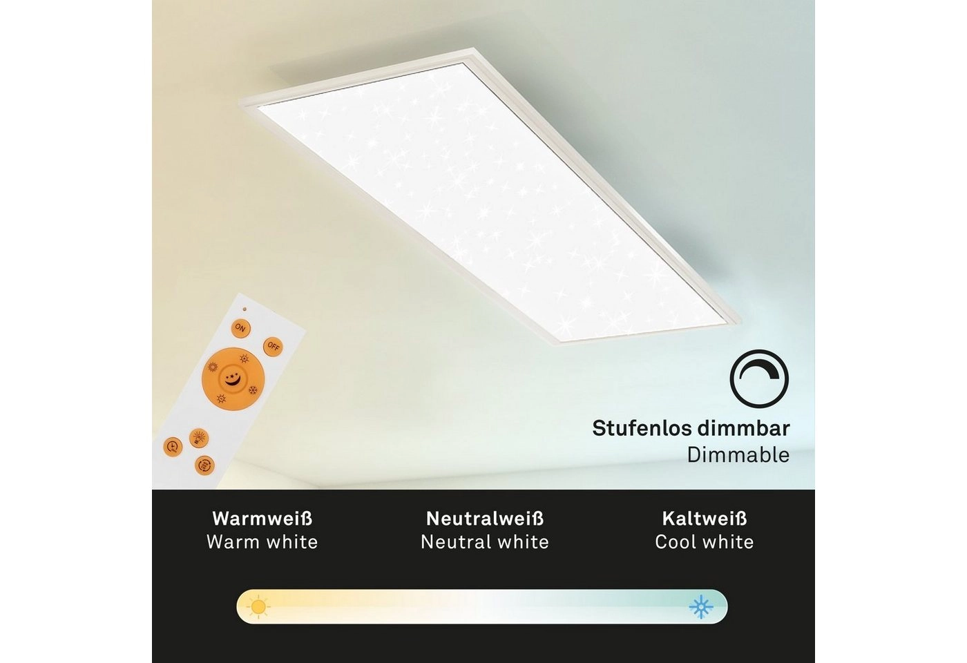 STERNENHIMMEL LED Panel, 100 cm, 2200 LUMEN, 24 WATT, Weiß