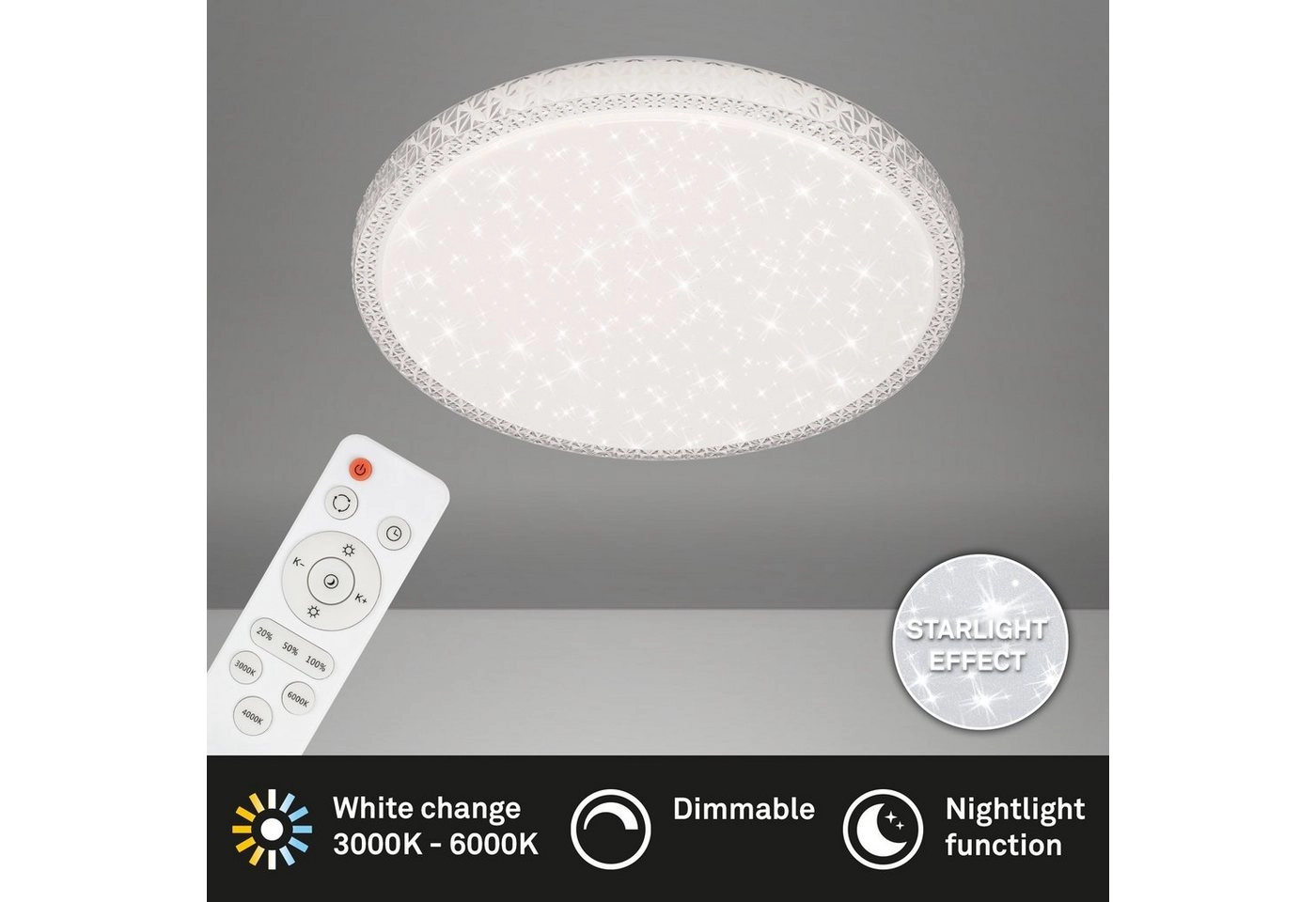 STERNENHIMMEL LED Deckenleuchte, Ø 39 cm, 24 W, Weiß