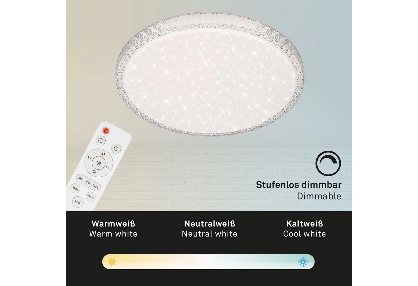 STERNENHIMMEL LED Deckenleuchte, Ø 39 cm, 24 W, Weiß