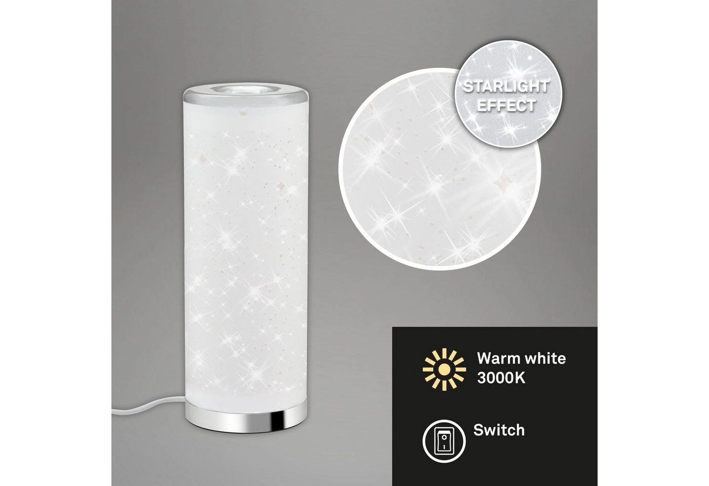 STERNENHIMMEL LED Tischleuchte, 35 cm, 5 W, Weiß-Chrom