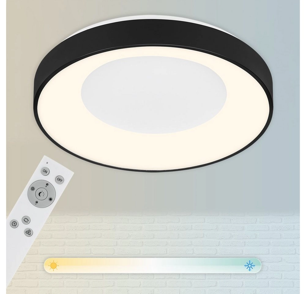 CCT LED Deckenleuchte, Ø 48,4 cm, 36 W, Schwarz