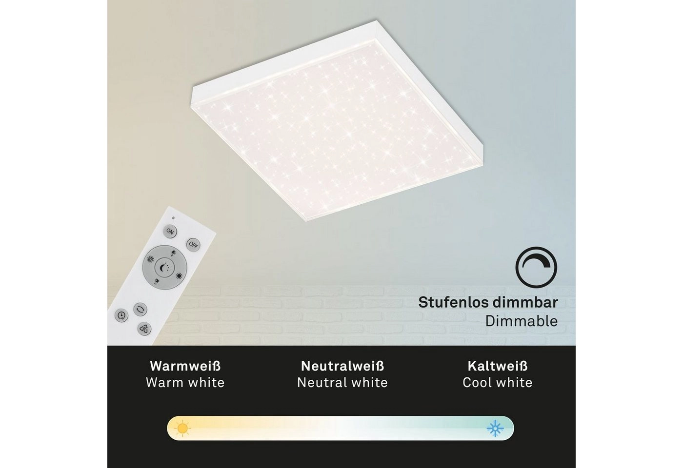 CCT LED Panel, 29,5 cm, 15 W, Weiß