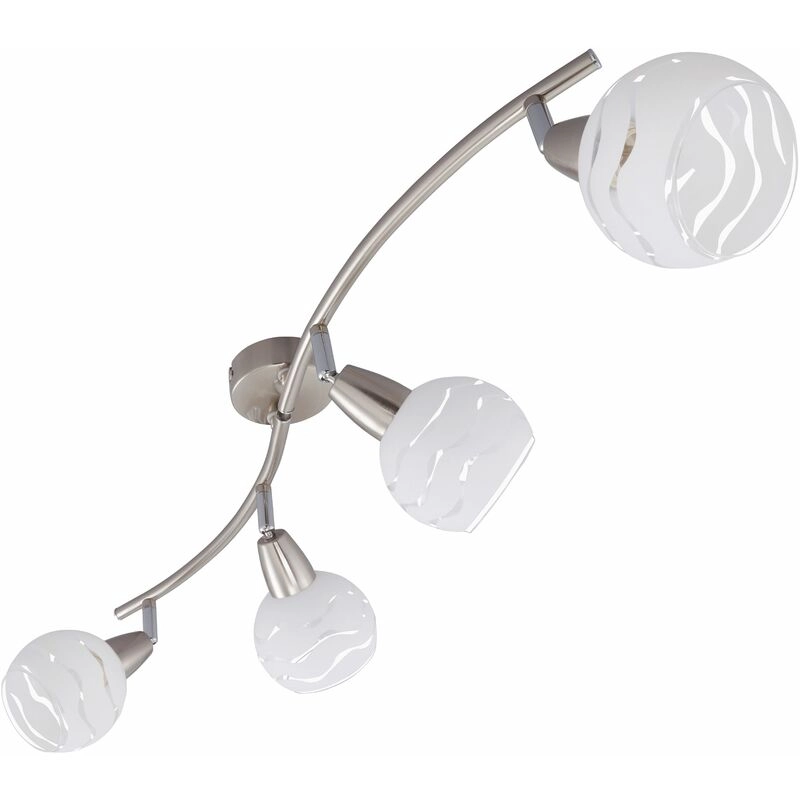 Spot Deckenleuchte, 70 cm, max. 40 W, Matt-Nickel-Weiß