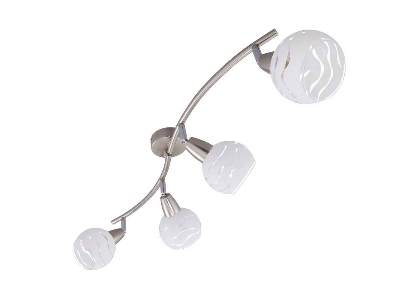 Spot Deckenleuchte, 70 cm, max. 40 W, Matt-Nickel-Weiß