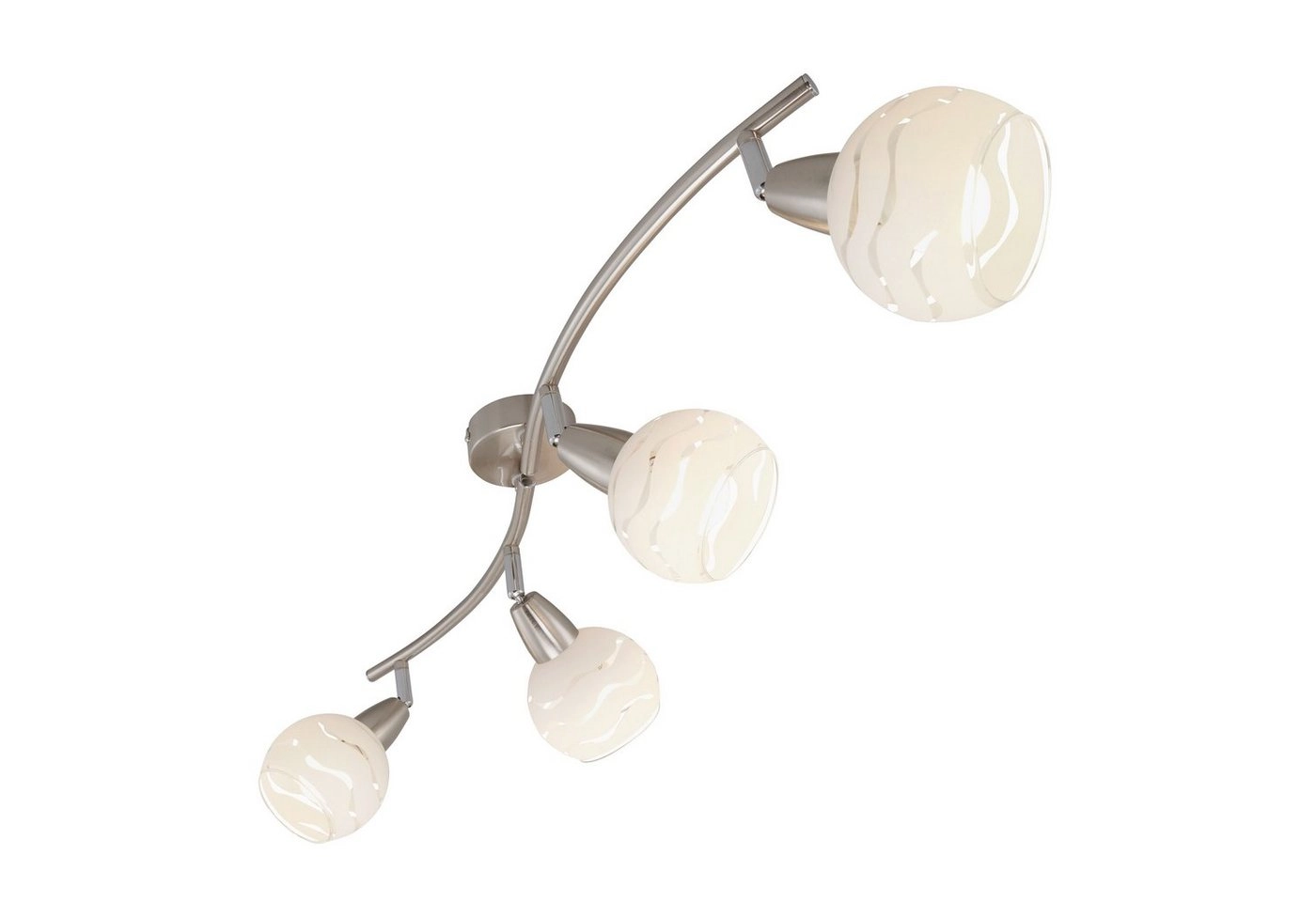 Spot Deckenleuchte, 70 cm, max. 40 W, Matt-Nickel-Weiß