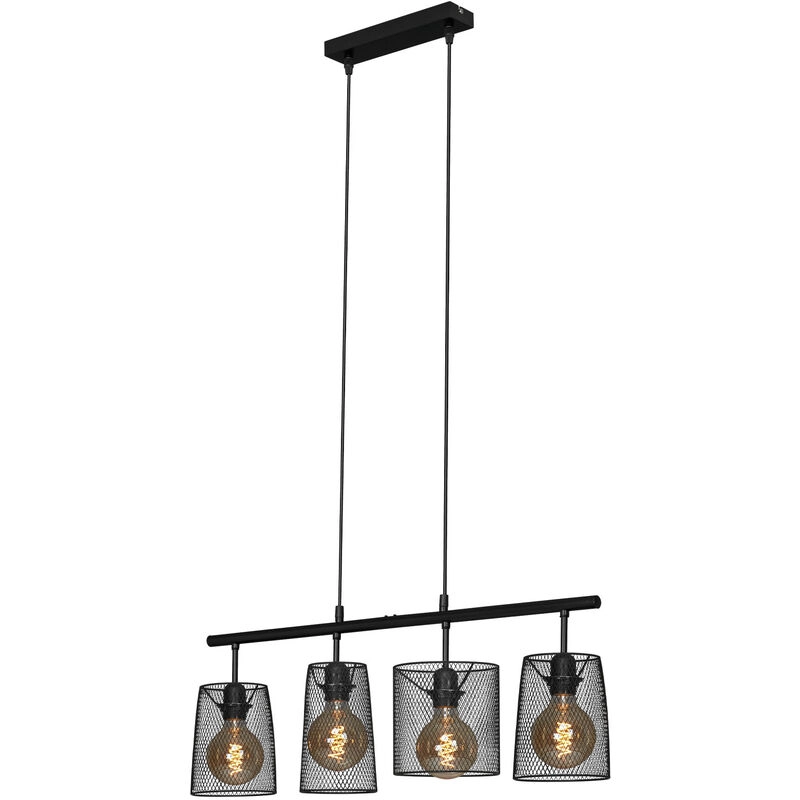 Pendelleuchte, 74 cm, max. 60 W, Schwarz