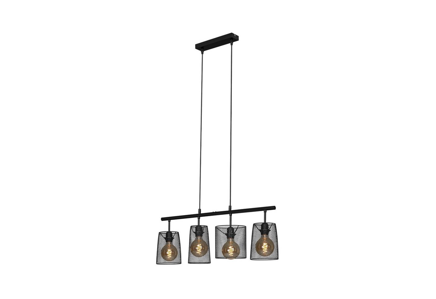 Pendelleuchte, 74 cm, max. 60 W, Schwarz