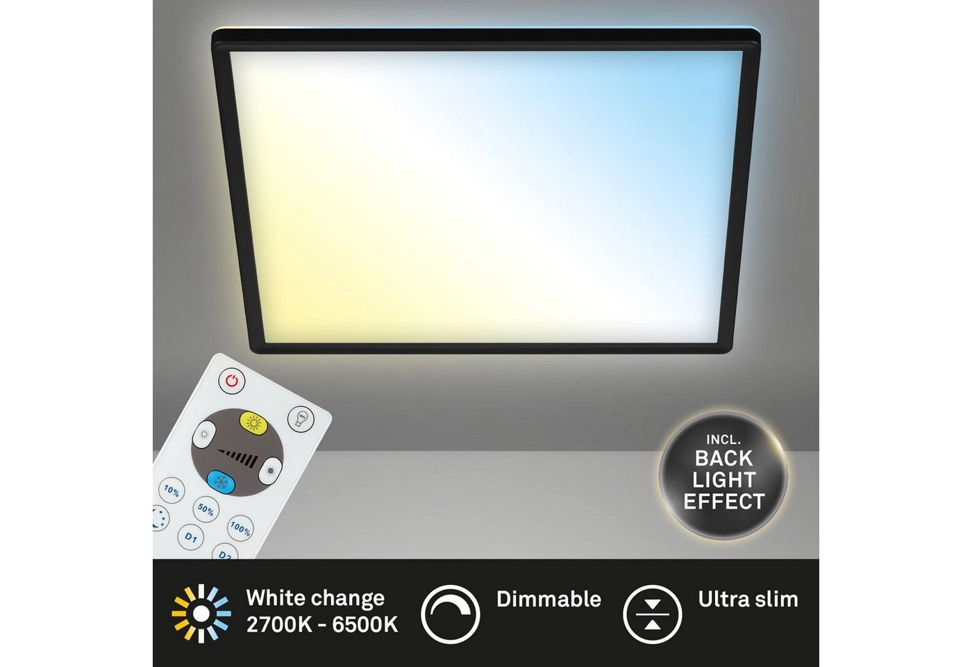 SLIM CCT LED Panel, 42 cm, 22 W, Schwarz