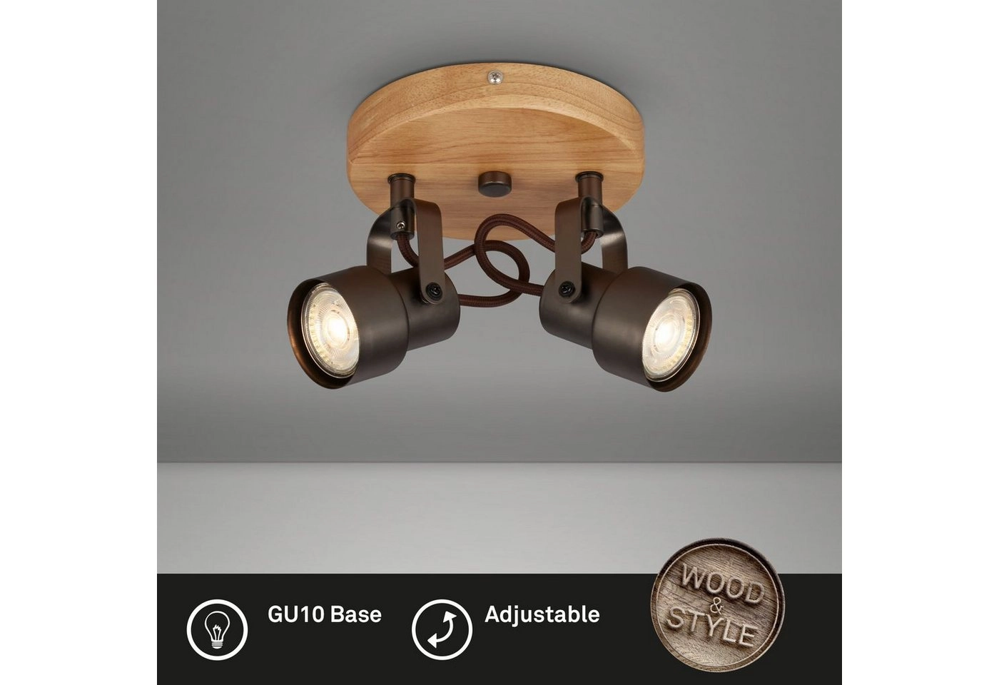 LED Spot Deckenleuchte, Ø 15,5 cm, 10 W, Grau