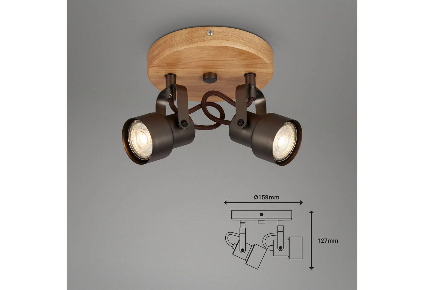 LED Spot Deckenleuchte, Ø 15,5 cm, 10 W, Grau