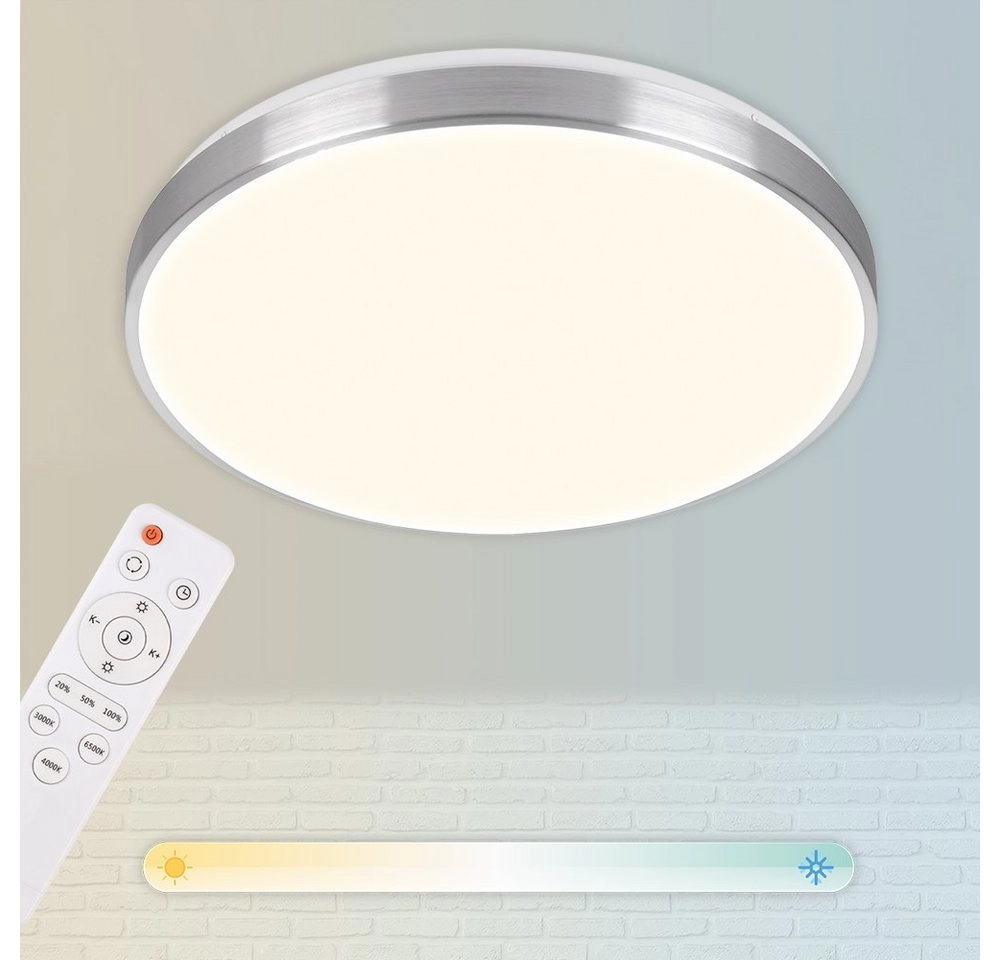 CCT LED Deckenleuchte, Ø 47 cm, 48 W, Alu
