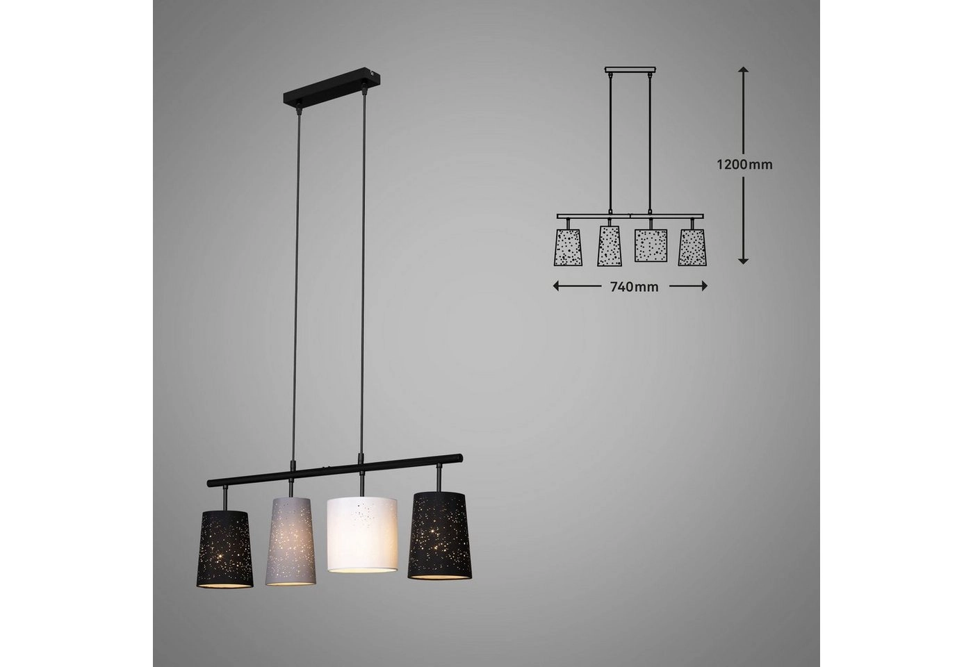 STERNENHIMMEL Pendelleuchte, 74 cm, max. 40 W, Schwarz