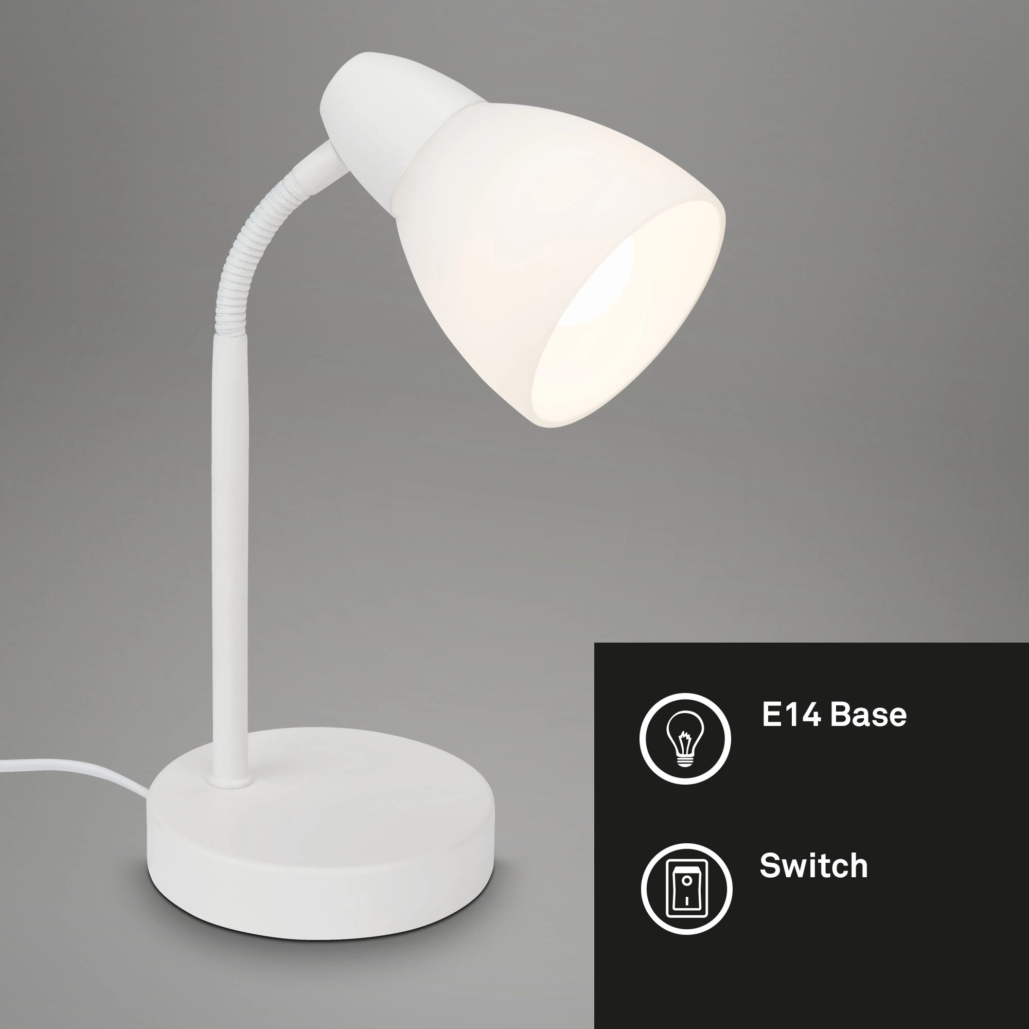 Tischleuchte, 30 cm, max. 25 W, Weiß