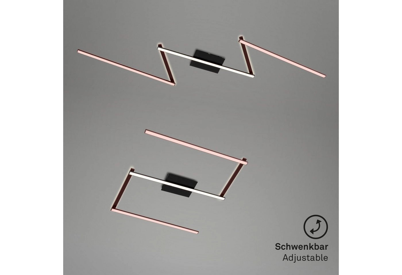 LED Deckenleuchte, 227,2 cm, 24 W, Schwarz