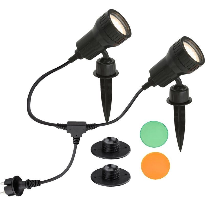 LED Doppel-Außenstrahler, 19,5 cm, 3 W, Schwarz