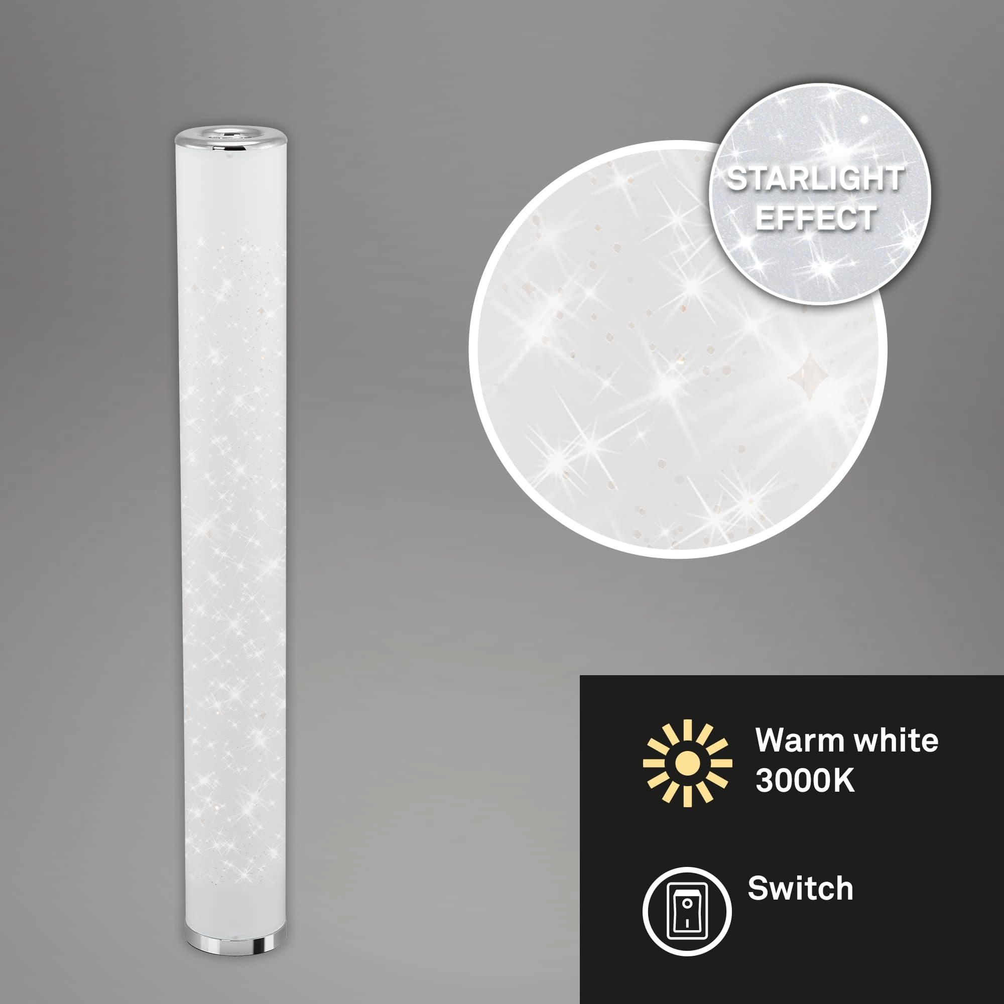 STERNENHIMMEL LED Stehleuchte, 103,5 cm, 12 W, Weiß-Chrom