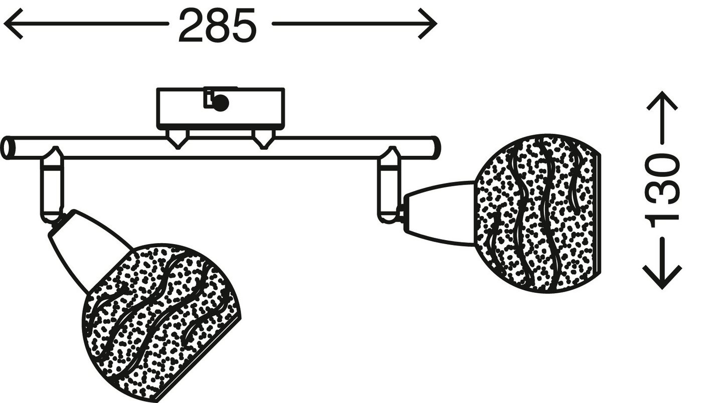 Spot Deckenleuchte, 28,5 cm, max. 40 W, Matt-Nickel-Weiß