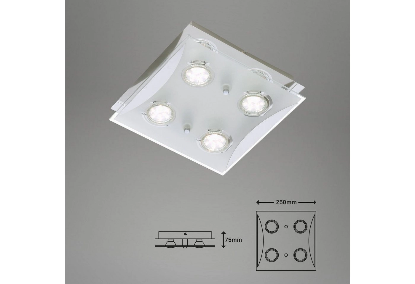 LED Spot Deckenleuchte, 25 cm, 12 W, Chrom