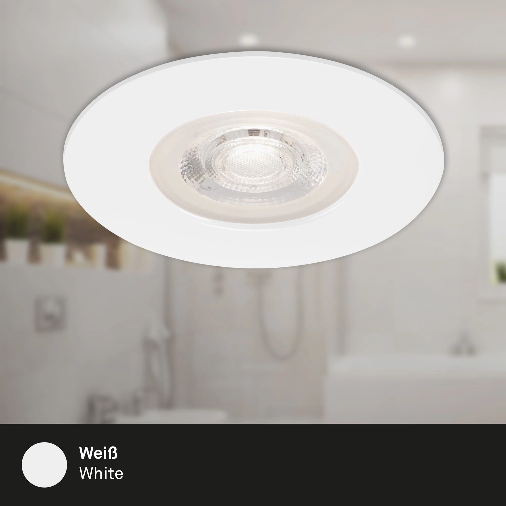LED Einbauleuchte, Ø 9 cm, 5 W, Weiß