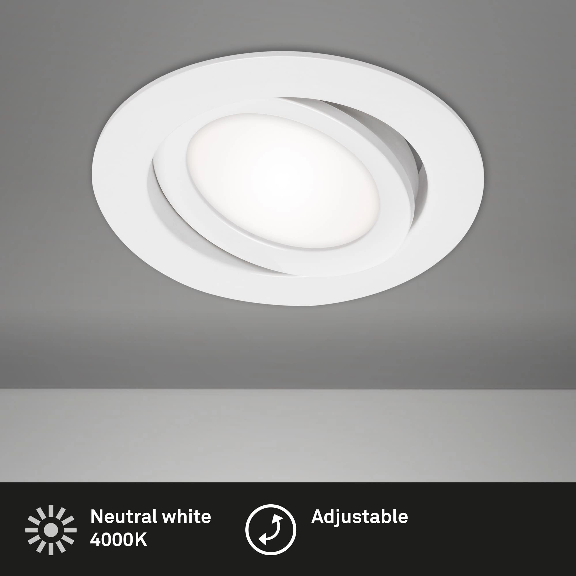 LED Einbauleuchte, Ø 10,6 cm, 7 W, Weiß