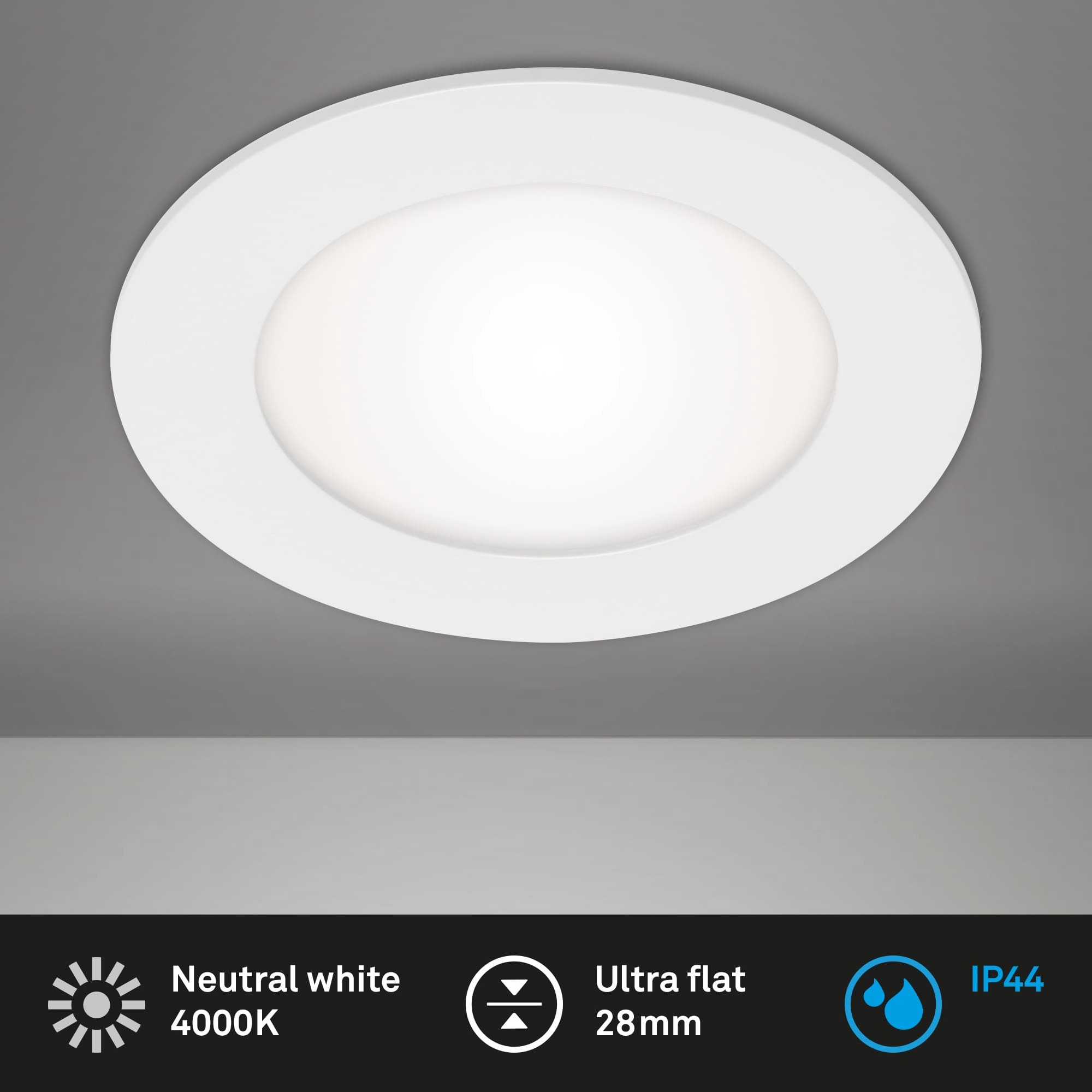 LED Einbauleuchte, Ø 12 cm, 7 W, Weiß