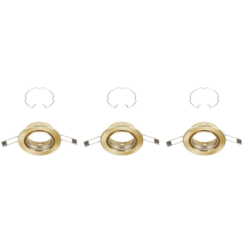 3er Set Einbauleuchte, Ø 8,6 cm, Gold