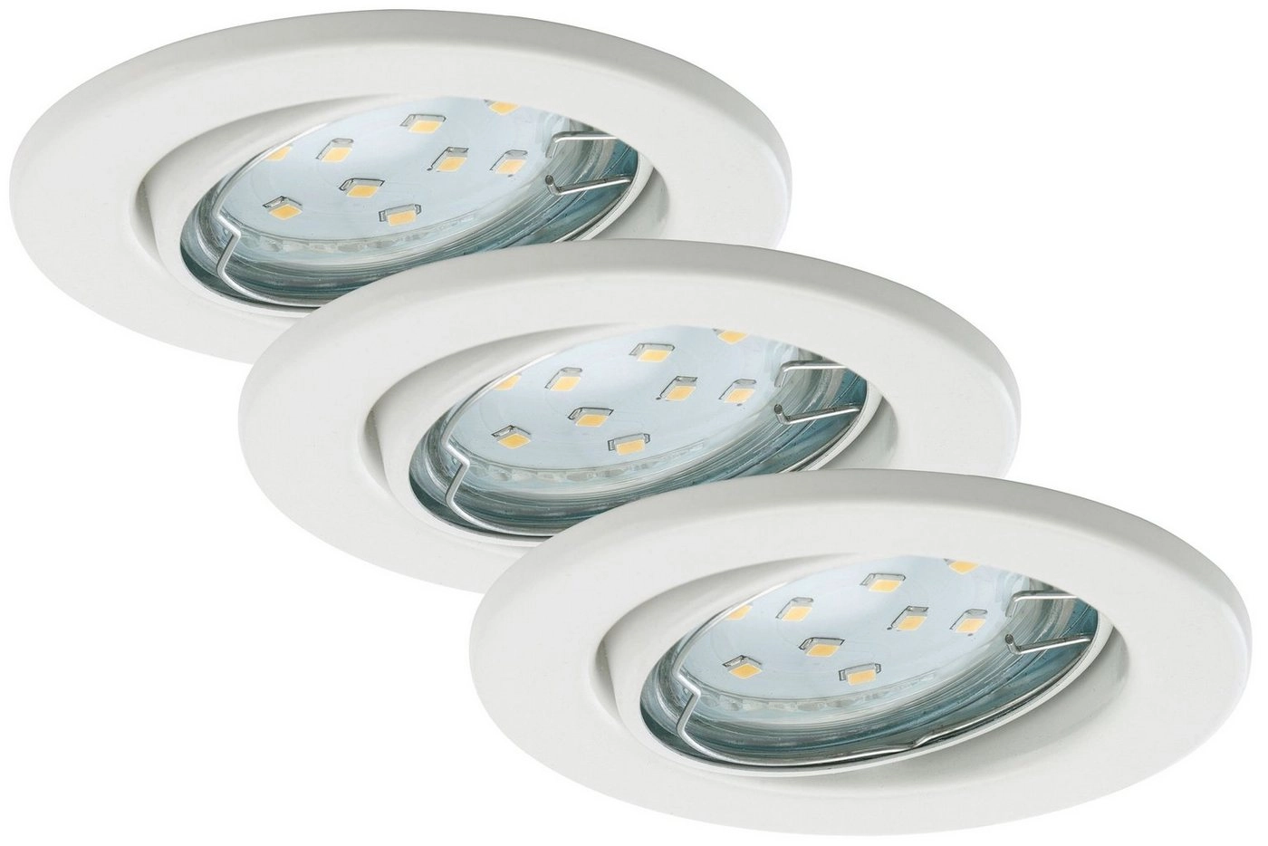 3er Set LED Einbauleuchte, Ø 8,6 cm, 3 W, Weiß