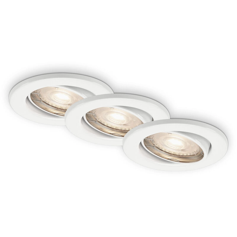 3er Set LED Einbauleuchte, Ø 8,6 cm, 5 W, Weiß