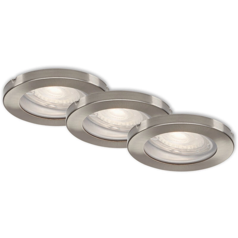 3er Set LED Einbauleuchte, Ø 8,5 cm, 5 W, Matt-Nickel