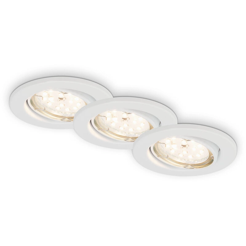 3er Set LED Einbauleuchte, Ø 8,6 cm, 5 W, Weiß