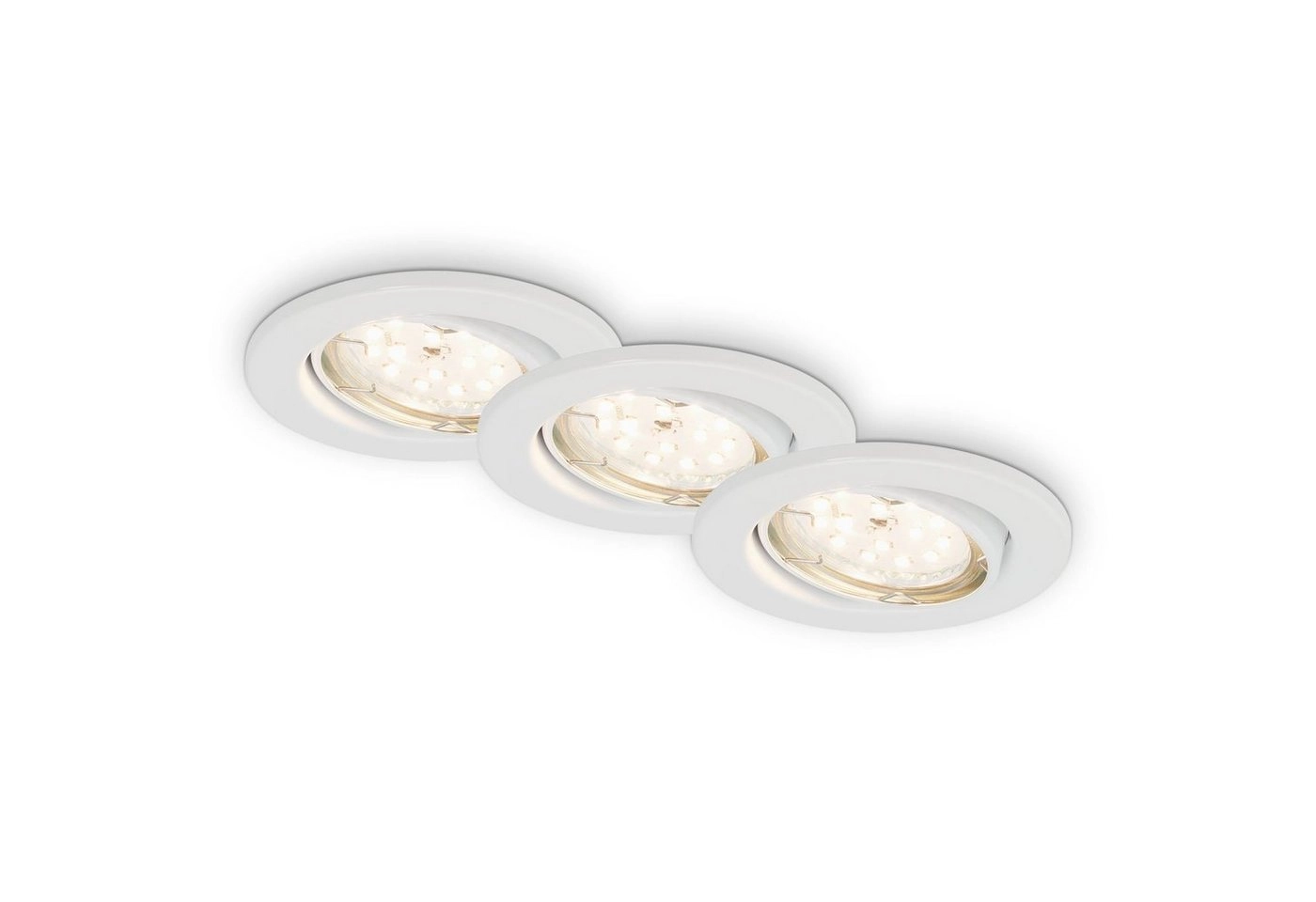 3er Set LED Einbauleuchte, Ø 8,6 cm, 5 W, Weiß