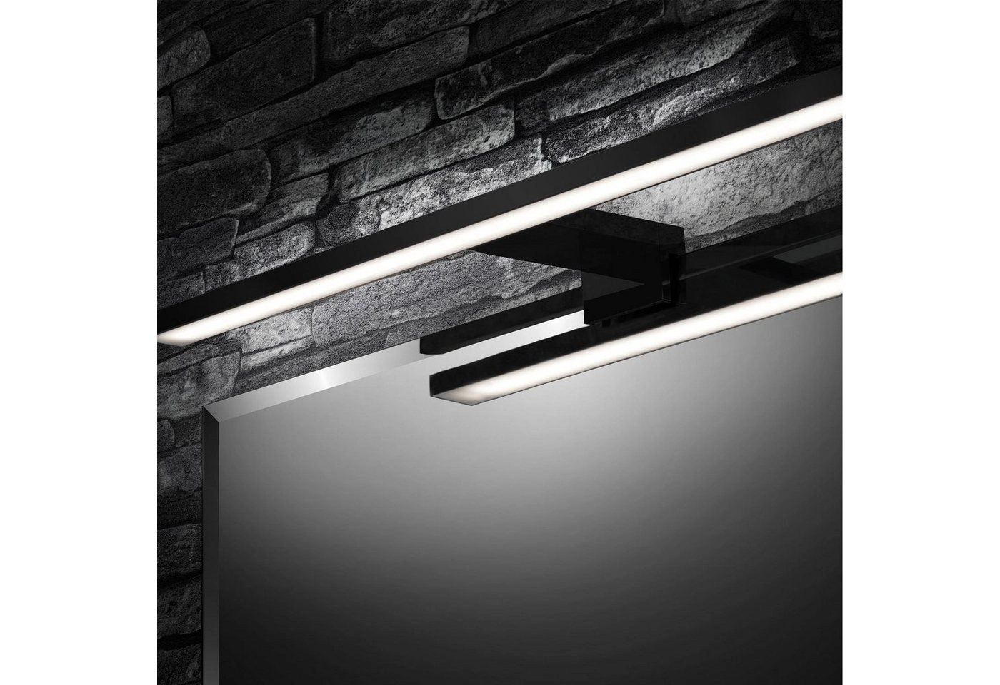 LED Spiegelleuchte, 60 cm, 8 W, Schwarz